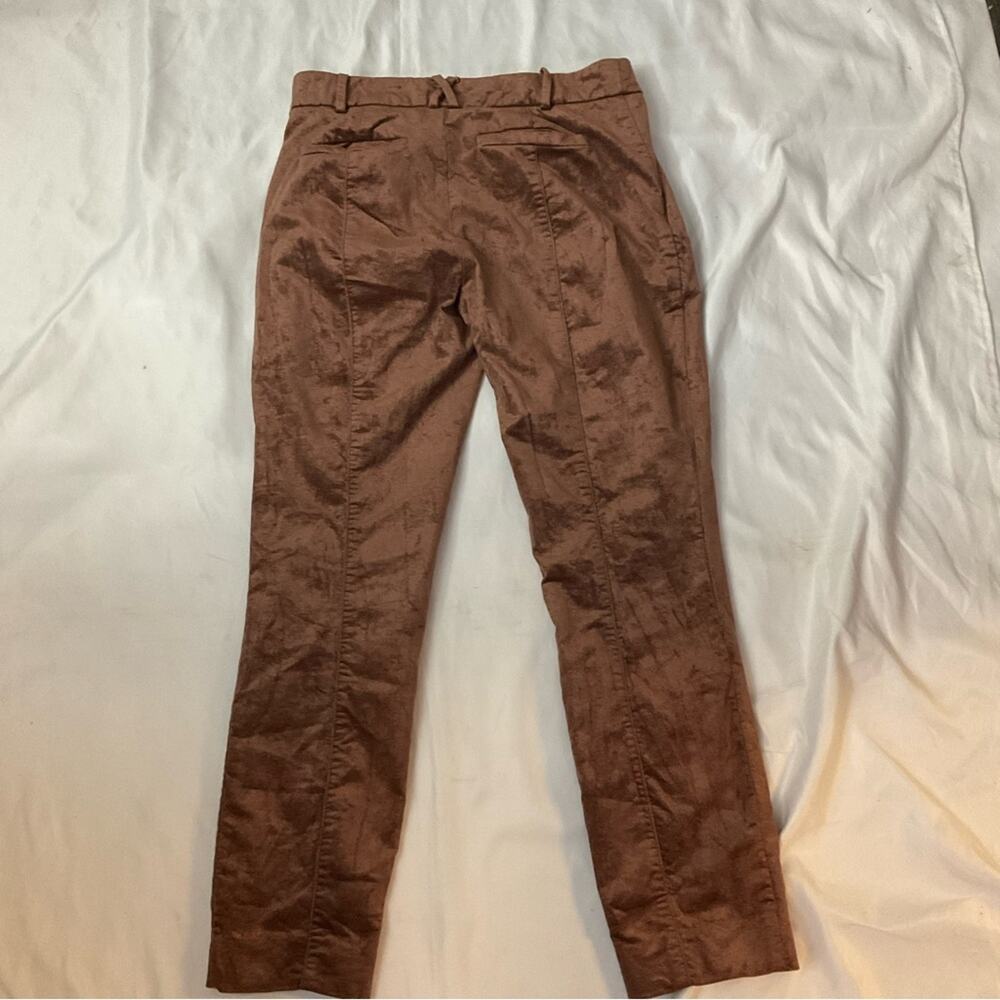 Anthropologie The Essential Slim Brown Pants 0 Casual  Boho Slow Fashion Preppy - Picture 4 of 11